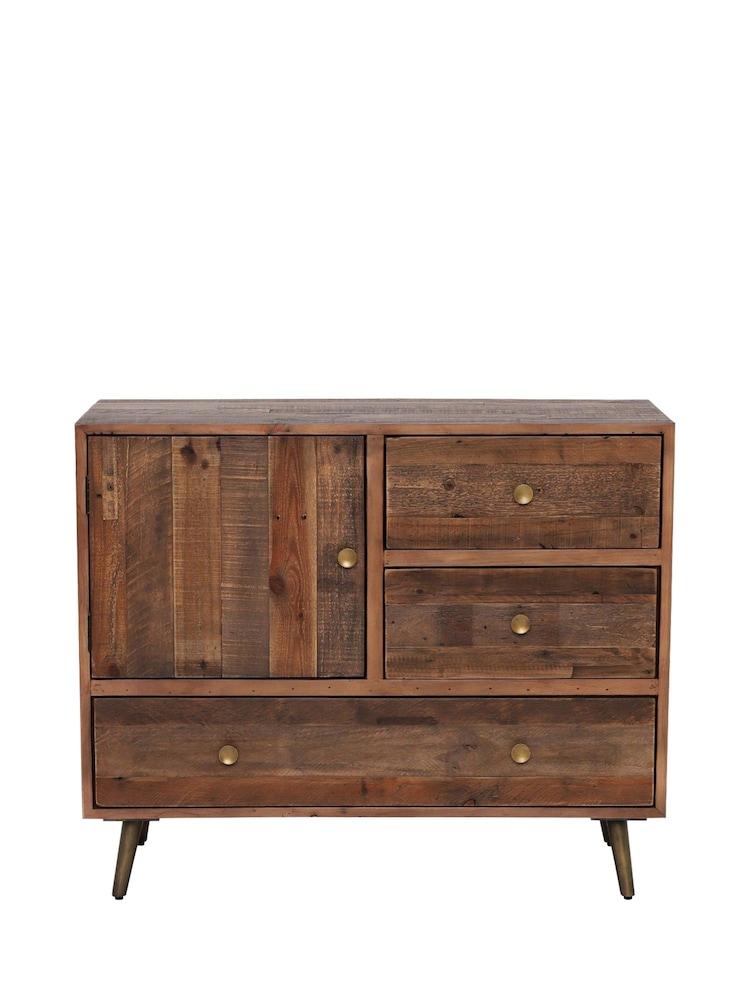 Barker and Stonehouse Brown Modi 3 Drawer Wood Buffet Storage Cabinet - Image 2 of 6
