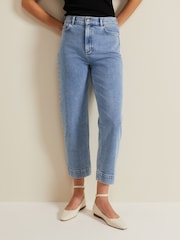 Phase Eight Blue Lexi Mid Wash Crop Straight Jeans - Image 3 of 7