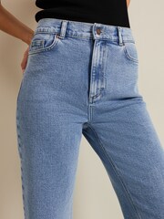 Phase Eight Blue Lexi Mid Wash Crop Straight Jeans - Image 4 of 7