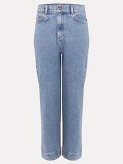 Phase Eight Blue Lexi Mid Wash Crop Straight Jeans - Image 7 of 7