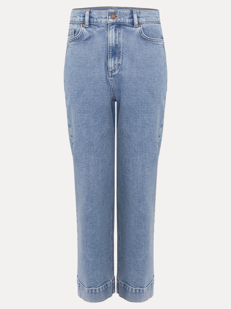 Phase Eight Blue Lexi Mid Wash Crop Straight Jeans - Image 7 of 7
