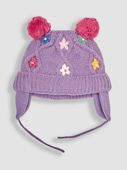 JoJo Maman Bébé Lilac Embroidered Hat - Image 2 of 3