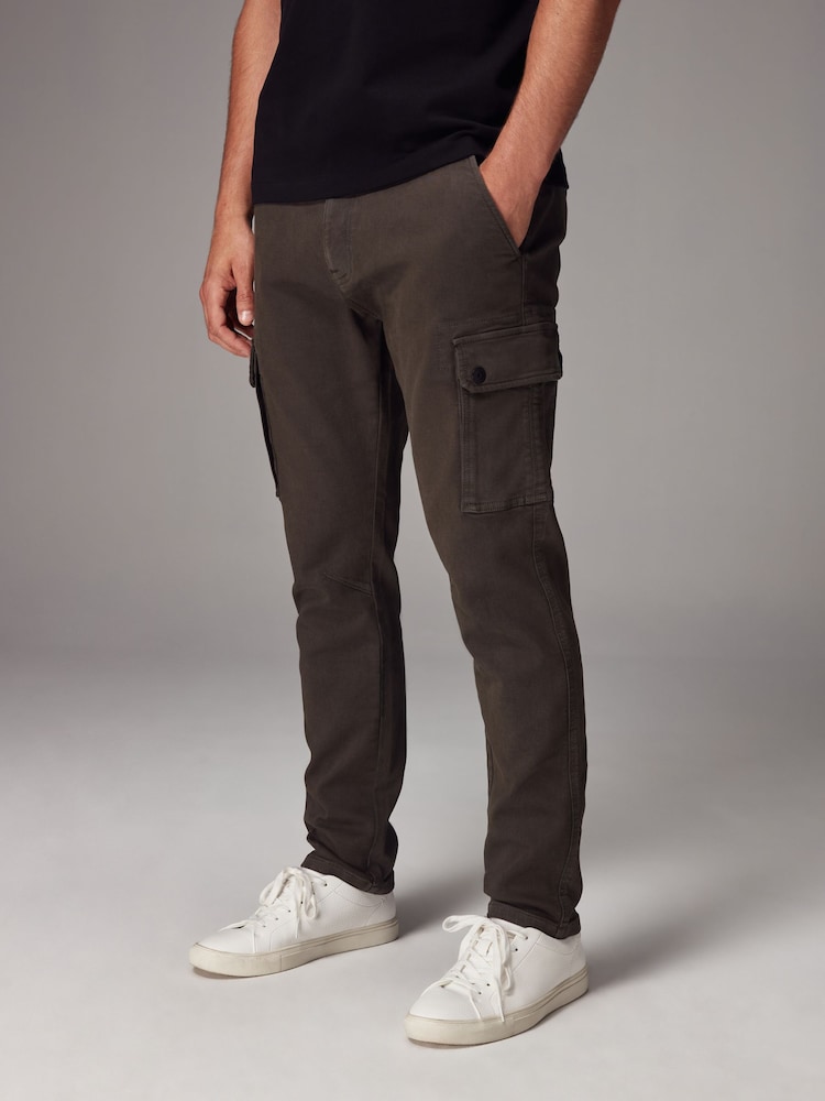 Verde caqui - Pantalones cargo elásticos de Motion Flex - Imagen 1 de 10