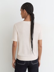 Reiss Ivory Stevie 100% Cashmere Crew-Neck T-Shirt - Image 5 of 6