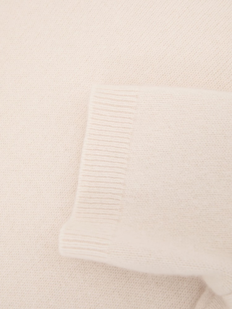 Reiss Ivory Stevie 100% Cashmere Crew-Neck T-Shirt - Image 6 of 6 Reiss Ivory Stevie 100% Cashmere Crew-Neck T-Shirt - Image 6 of 6