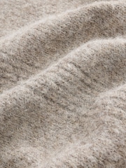 Neutral Brown Mole Relaxed Fit Soft Touch V-Neck Knitted Jumper with Wool - Image 7 of 7