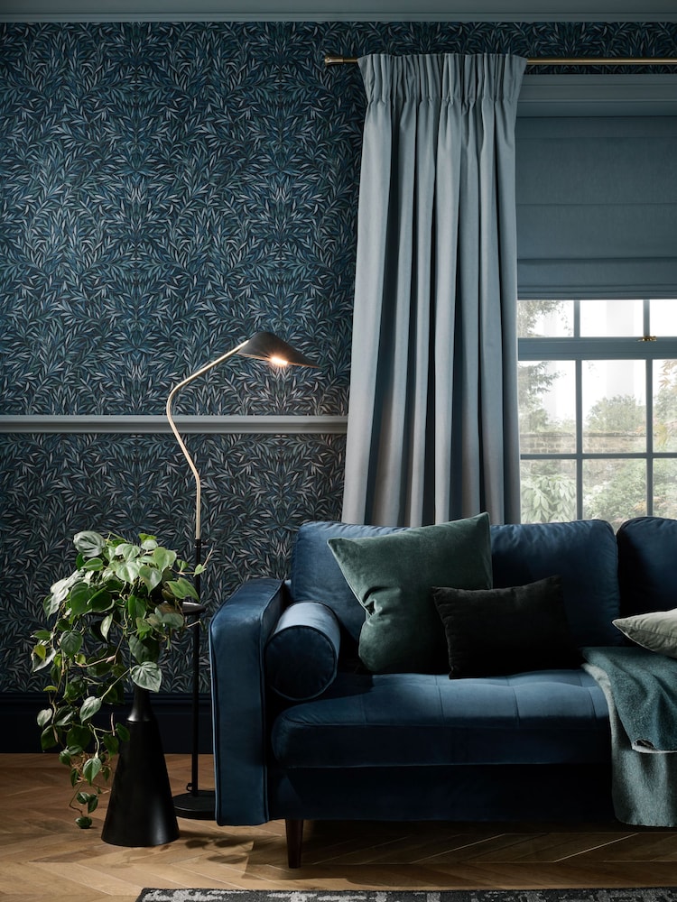 Graham & Brown Blue Salix Leaves Wallpaper - Image 1 of 3