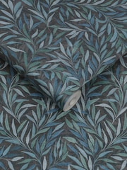 Graham & Brown Blue Salix Leaves Wallpaper - Image 3 of 3