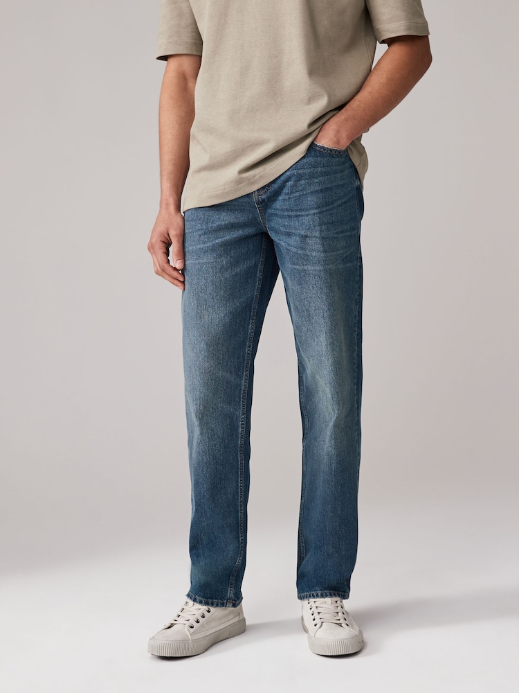 Blue Vintage Relaxed Fit 100% Cotton Authentic Jeans - Image 1 of 10 Blue Vintage Relaxed Fit 100% Cotton Authentic Jeans - Image 1 of 10