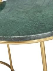 Pacific Green Set of 2 Milly Marble Tables with Gold Frame - Image 4 of 5