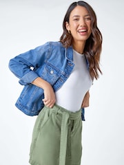 Roman Green Relaxed Tie Waist Pocket Shorts - Image 1 of 5