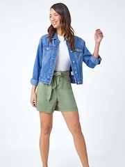 Roman Green Relaxed Tie Waist Pocket Shorts - Image 2 of 5