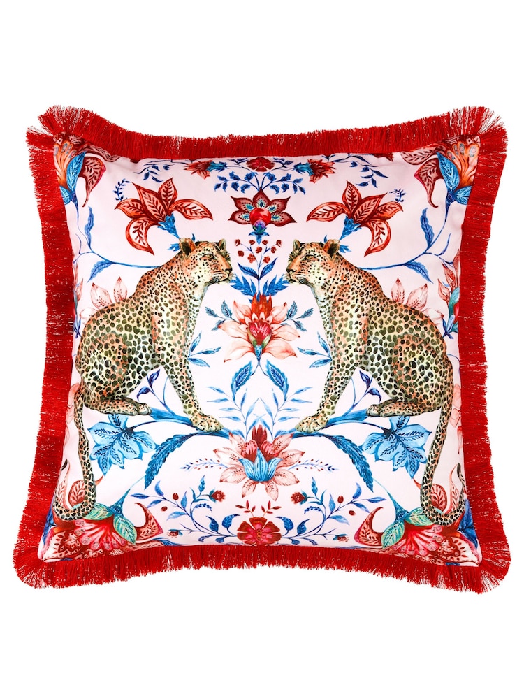 Joe Browns Pink Luxe Leopard Floral Print Reversible Cushion - Image 2 of 6 Joe Browns Pink Luxe Leopard Floral Print Reversible Cushion - Image 2 of 6