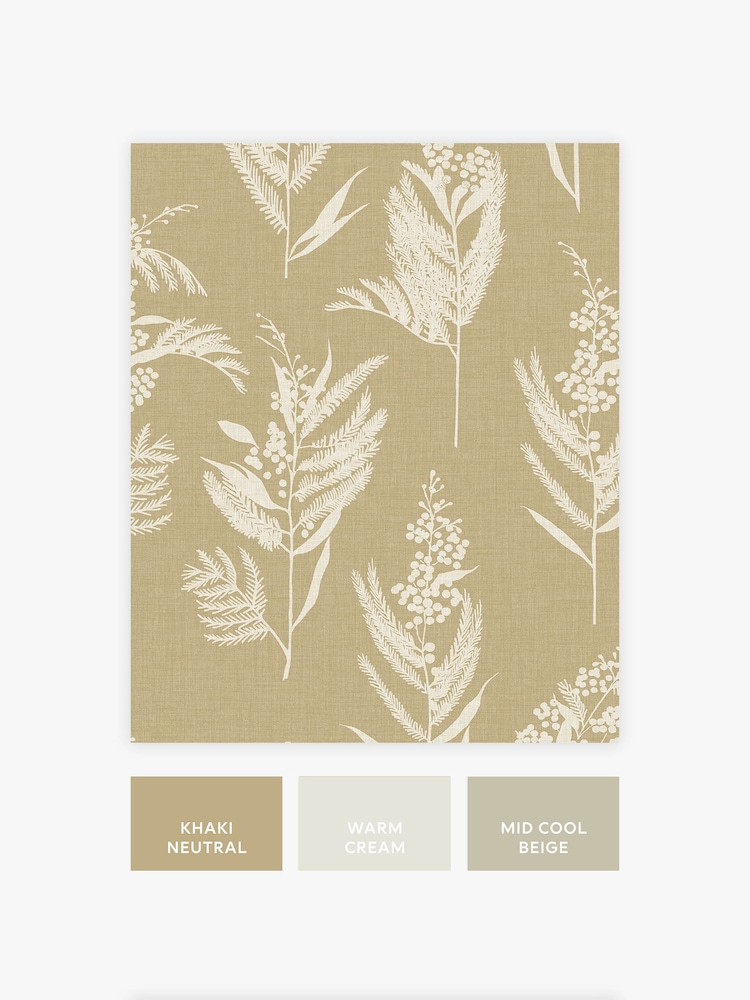 Green Equinox Leaf Khaki A4 Wallpaper Sample - Image 7 of 7