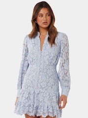Forever New Blue Evie Petite Lace Mini Dress - Image 1 of 5