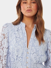 Forever New Blue Evie Petite Lace Mini Dress - Image 2 of 5