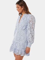Forever New Blue Evie Petite Lace Mini Dress - Image 3 of 5