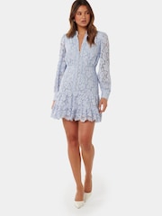 Forever New Blue Evie Petite Lace Mini Dress - Image 5 of 5