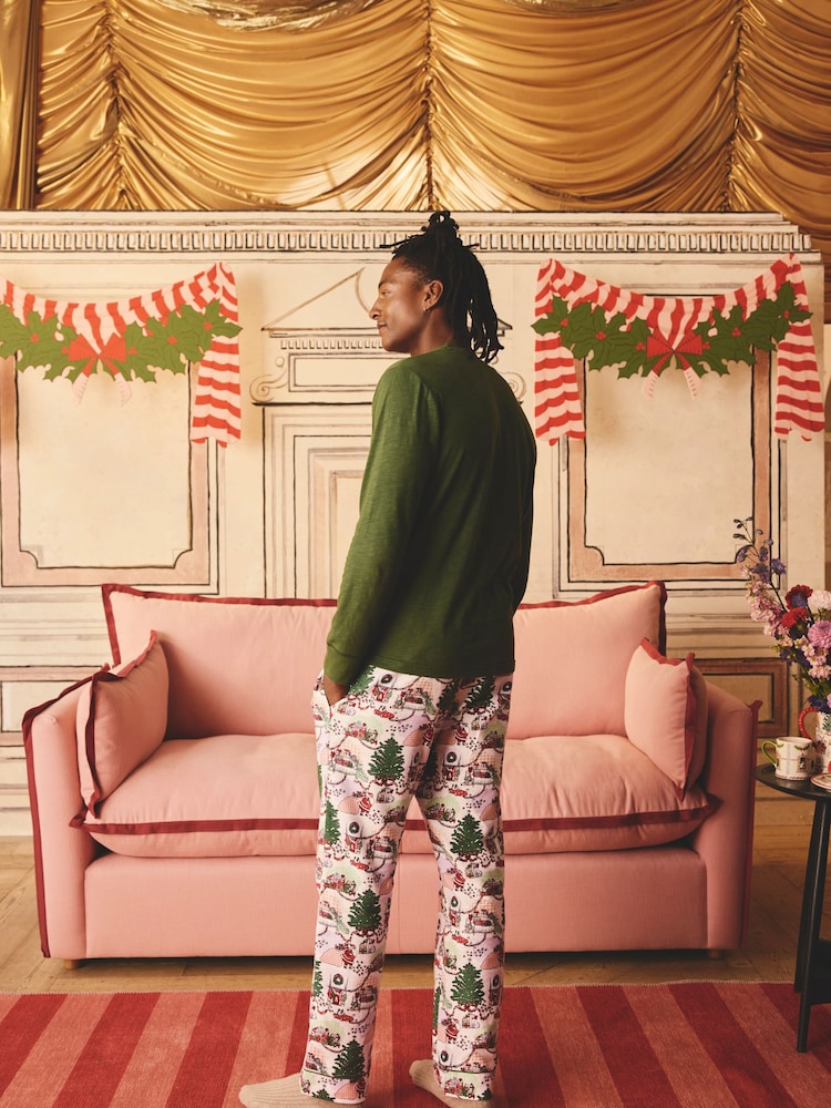 Cath Kidston Green Christmas House Long Sleeve 100% Cotton Pyjamas - Image 2 of 9 Cath Kidston Green Christmas House Long Sleeve 100% Cotton Pyjamas - Image 2 of 9