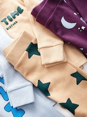 Modre/rjave - 3 Pack mehek in prijeten na dotik Pižame (9mths-8yrs) - Slika 10 iz 10