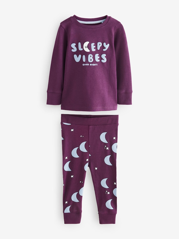Blue/Stone 3 Pack Snuggle Pyjamas (9mths-8yrs) - Image 7 of 10