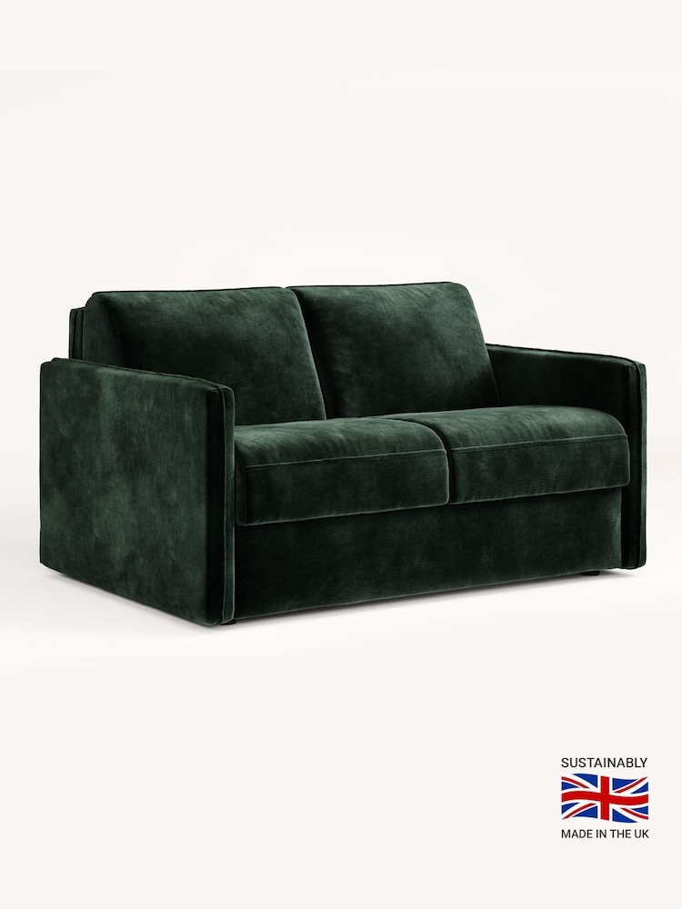 Jay-Be Luxe Velvet Bottle Green Slim 2 Seater Sofa Bed - Image 2 of 6