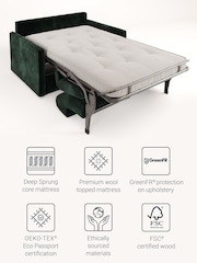 Jay-Be Luxe Velvet Bottle Green Slim 2 Seater Sofa Bed - Image 3 of 6