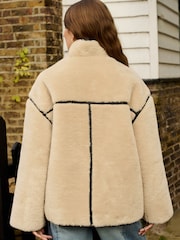 Crème écru - Veste polaire Borg Duffle - Image 3 de 8