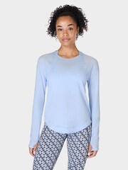 Sweaty Betty Breeze Blue Breathe Easy Sleeve Top - Image 1 of 8