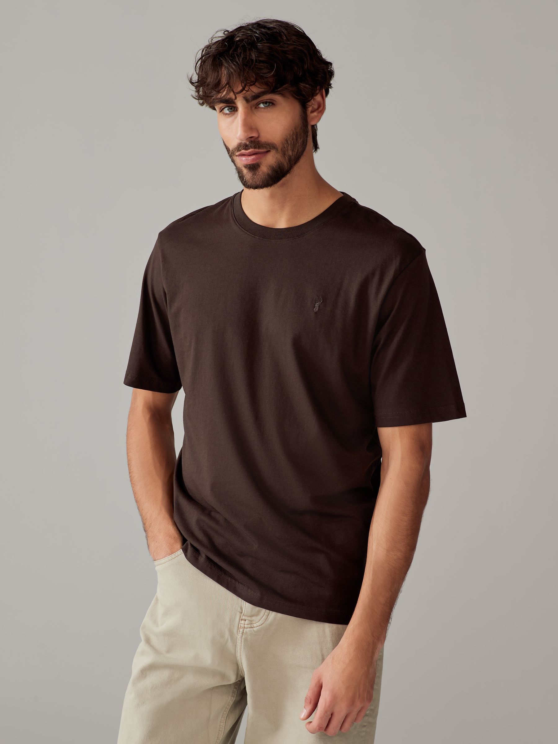 Buy Brown/Cream/Rust/Neutral Regular Fit T-Shirts 4 Pack