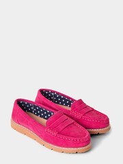 Joe Browns Pink Hot Pink Suede Loafers - Image 3 of 4