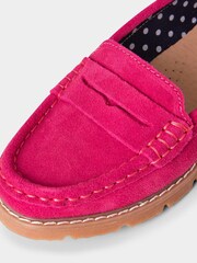 Joe Browns Pink Hot Pink Suede Loafers - Image 4 of 4