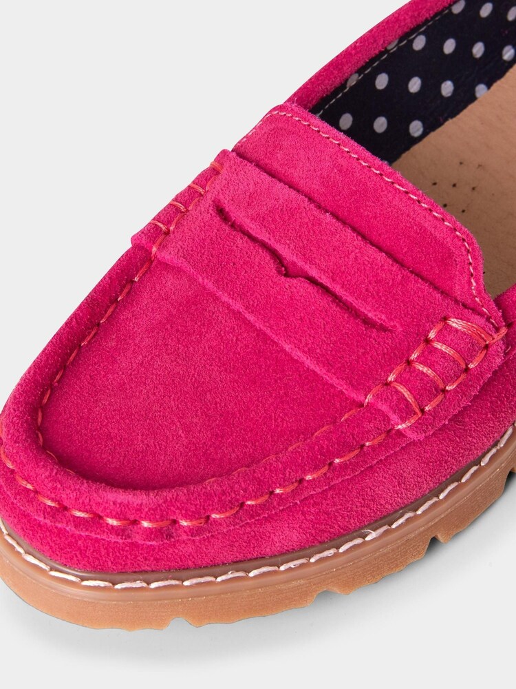 Joe Browns Pink Hot Pink Suede Loafers - Image 4 of 4