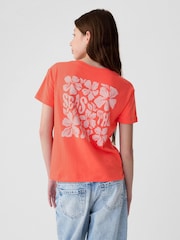Gap Red Flower Slogan Graphic Crew Neck Short Sleeve T-Shirt (4-13yrs) - Image 2 of 3