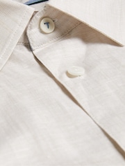 Ted Baker Cream Palomas Short Sleeve Linen Shirt - Image 6 of 6