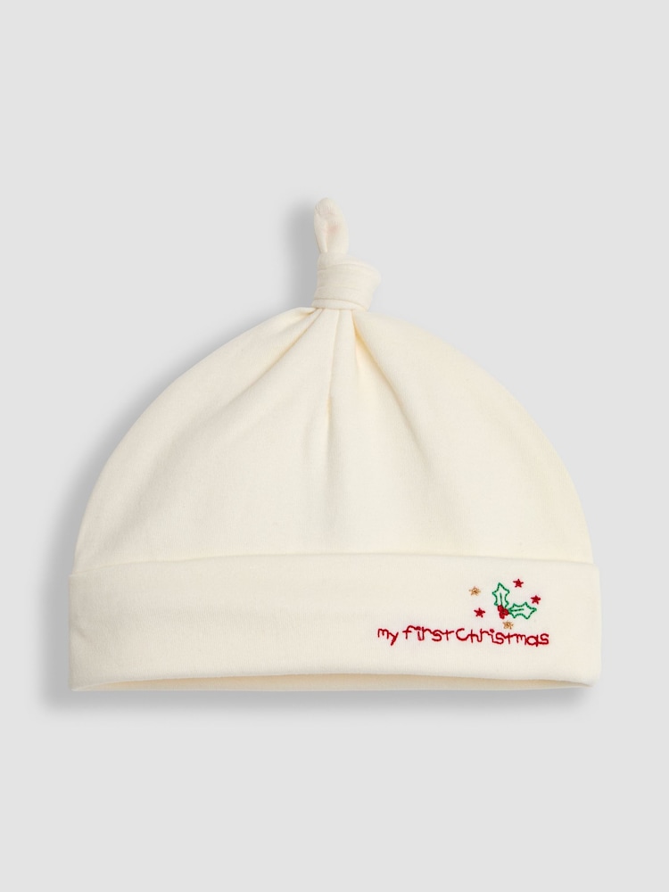 JoJo Maman Bébé Cream My First Christmas Hat - Image 1 of 3