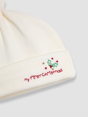 JoJo Maman Bébé Cream My First Christmas Hat - Image 3 of 3
