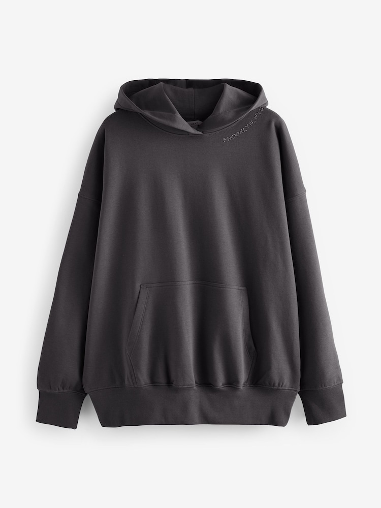 Mens Hoodies Oversized Dark Grey Hoodie DION HOODIE DISTRESSED GREY