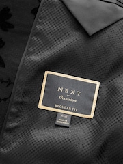 Black Floral Velvet Print Blazer - Image 10 of 12