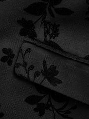 Black Floral Velvet Print Blazer - Image 11 of 12