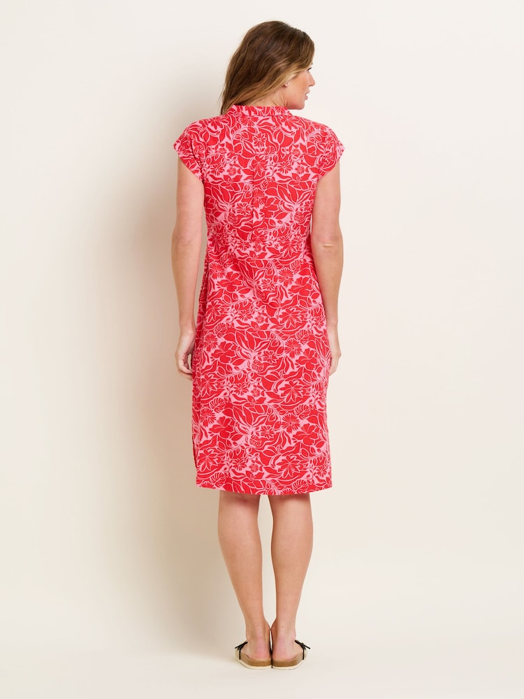Brakeburn Red 100% Cotton Josie Shirt Dress - Image 2 of 4