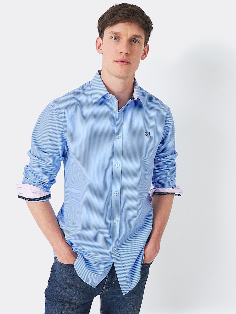 Рубашка из 100% хлопка в полоску Crew Clothing Heritage - Изображение 1 из 4