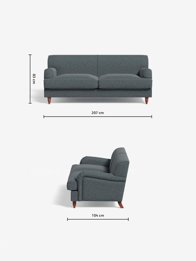 MADE.COM Basket Weave Teal Green Orson 3 Seater Sofa - Image 3 of 3