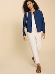 White Stuff Blue Adele 100% Linen Jacket - Image 1 of 7