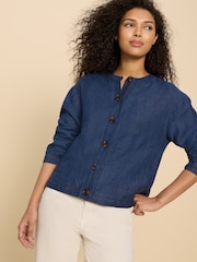 White Stuff Blue Adele 100% Linen Jacket - Image 3 of 7