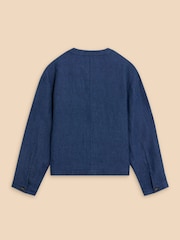 White Stuff Blue Adele 100% Linen Jacket - Image 6 of 7