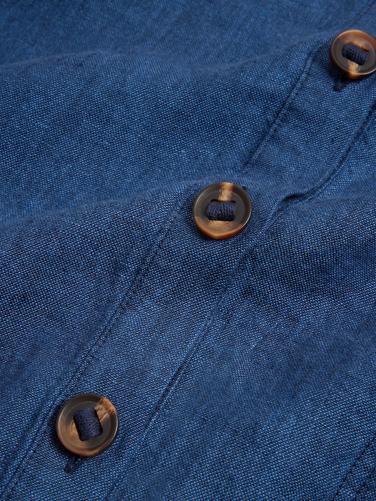 White Stuff Blue Adele 100% Linen Jacket - Image 7 of 7