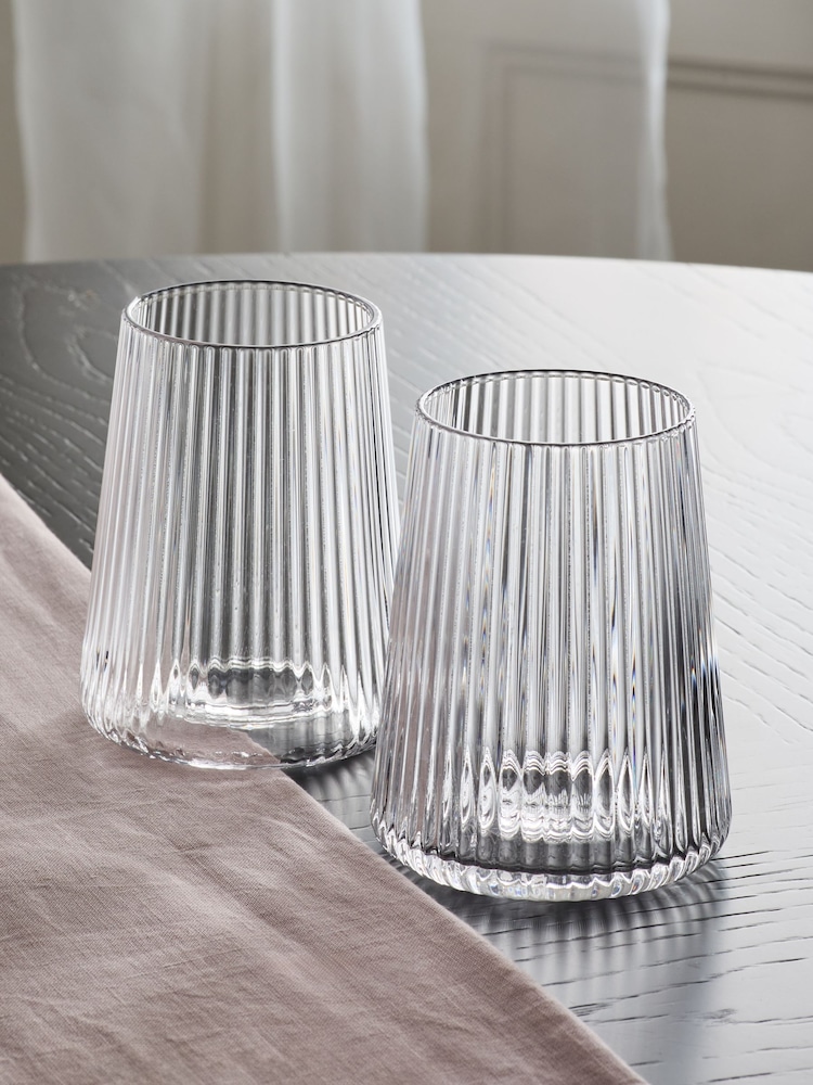 Buy Set of 4 Clear Hollis Angular Tumbler Glasses Short from Next USA