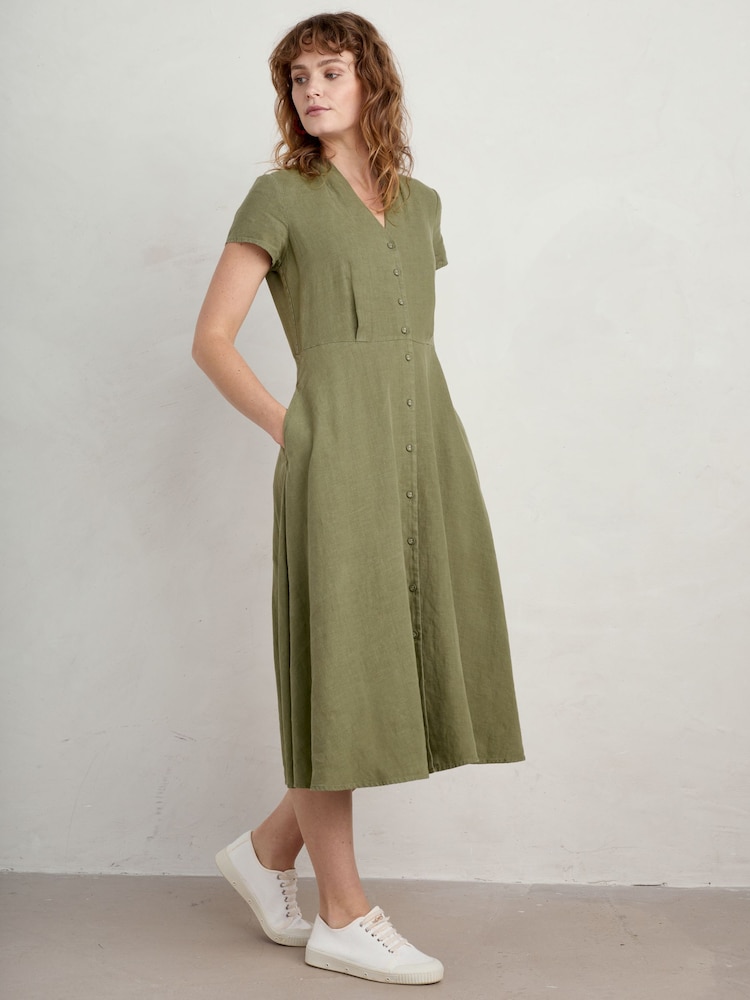 Seasalt Cornwall Green Carved Wood Dress - Image 1 of 5