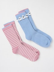 FatFace Blue 2 Pairs of Sheep Welly Socks - Image 1 of 2